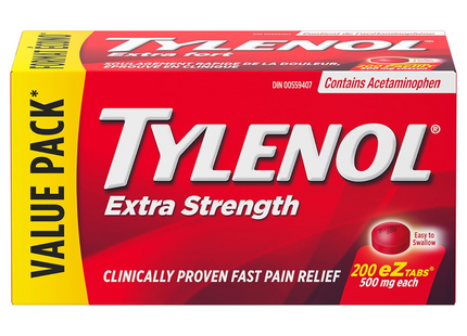 Tylenol - Comprimés d'acétaminophène extra-forts - Paquet économique | 500 mg X 200 comprimés eZ 