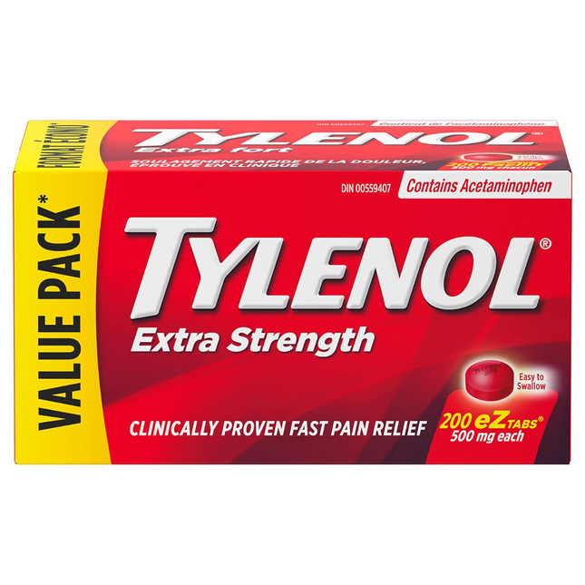 Tylenol - Extra Strength Acetaminophen Tablets - Value Pack | 500 mg X 200 eZ Tabs