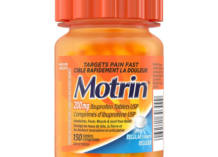 Motrin - Comprimés d'ibuprofène USP 200 mg - Force régulière | 150 comprimés