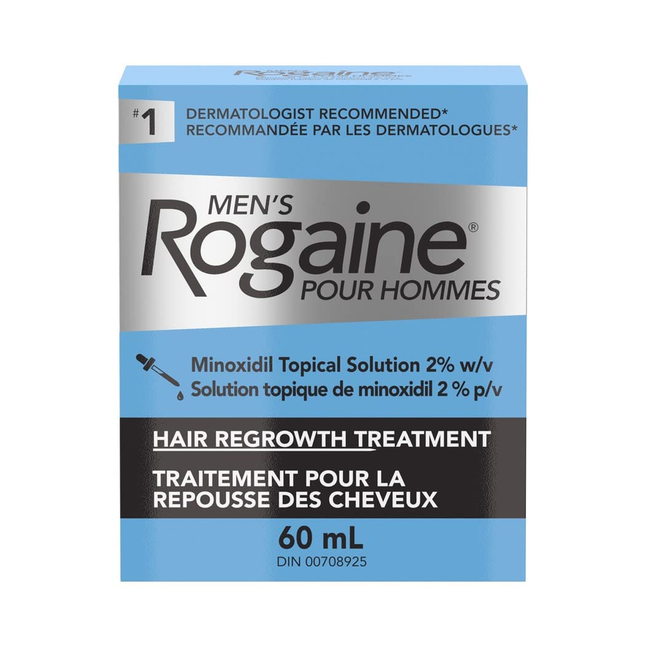 Rogaine pour hommes - Solution topique de minoxidil 2 % p/v - Traitement de repousse des cheveux - 1 mois d'approvisionnement | 60 ml