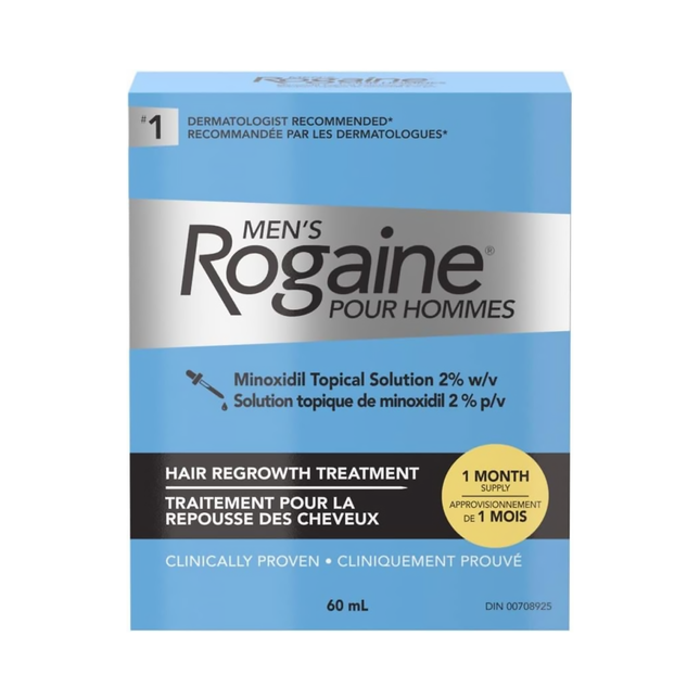 Men's Rogaine - Minoxidil Topical Solution 2 % w/v - Hair Regrowth Treatment - 1 Month Supply | 60 ml