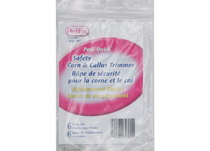 Pedifix - Pedi-Quick Safety Corn & Callus Trimmer Reversible Replacement Blades | 6 Blades
