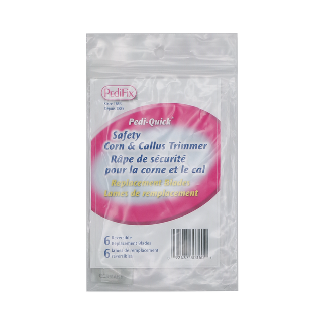 Pedifix - Pedi-Quick Safety Corn & Callus Trimmer Reversible Replacement Blades | 6 Blades