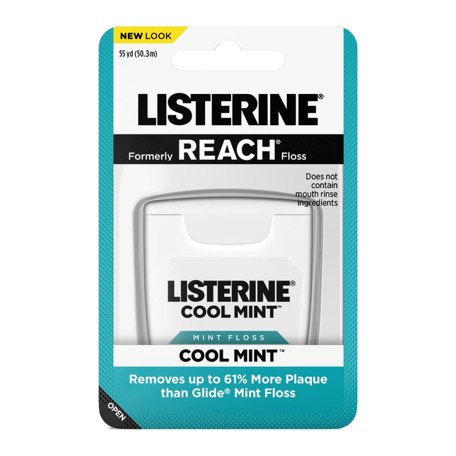 Listerine - Reach Waxed Dental Floss - Cool Mint | 55 yd