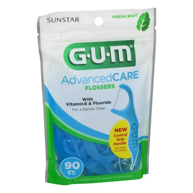 GUM - Advanced Care Flossers with Vitamin E & Fluoride | 90 Count
