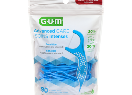 GUM - Fil dentaire Advanced Care avec vitamine E et fluorure | 90 points