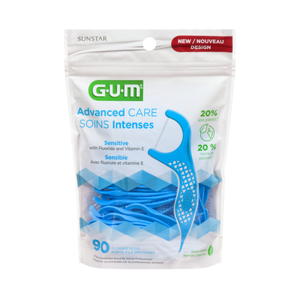 GUM - Advanced Care Flossers with Vitamin E & Fluoride | 90 Count