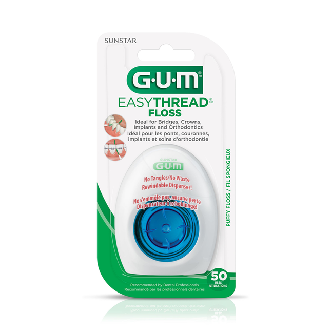 GUM - EasyThread Dental Puffy Floss | 50 Uses