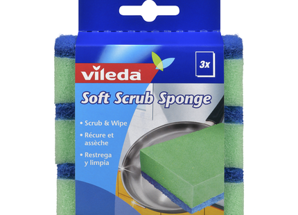 Vileda - Éponge de gommage douce | 3 paquet