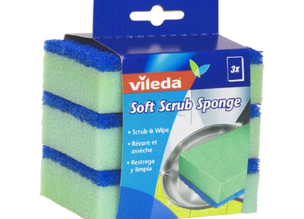 Vileda - Soft Scrub Sponge | 3 Pack