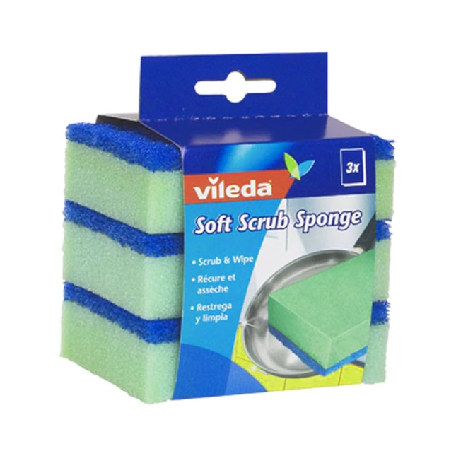 Vileda - Soft Scrub Sponge | 3 Pack