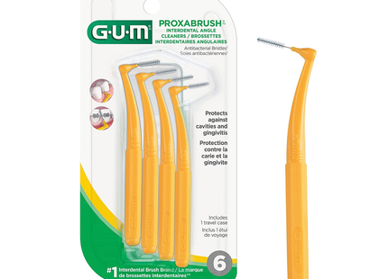GUM - Brossettes Interdentaires Proxabrush Angle | Lot de 6