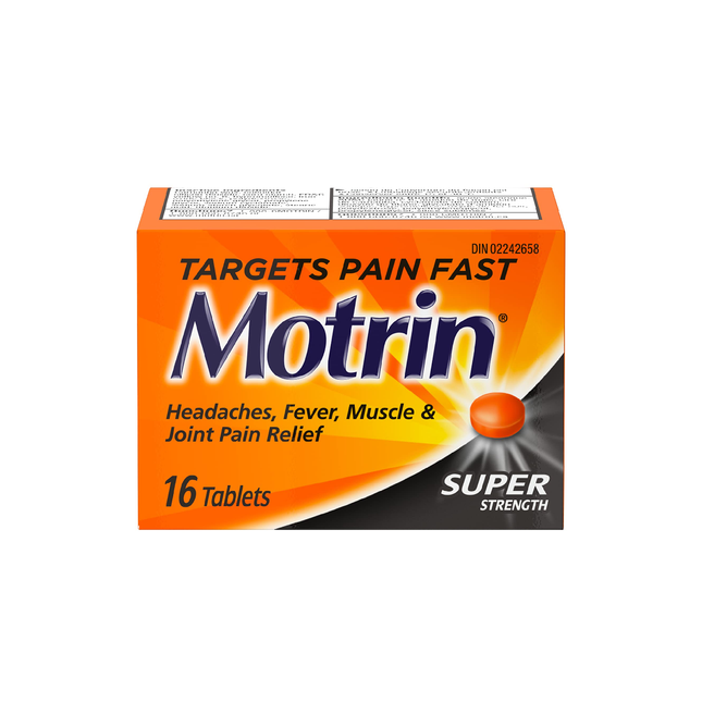 Comprimés d'ibuprofène super puissants Motrin - 400 mg | 16 comprimés