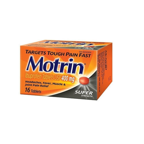 Comprimés d'ibuprofène super puissants Motrin - 400 mg | 16 comprimés