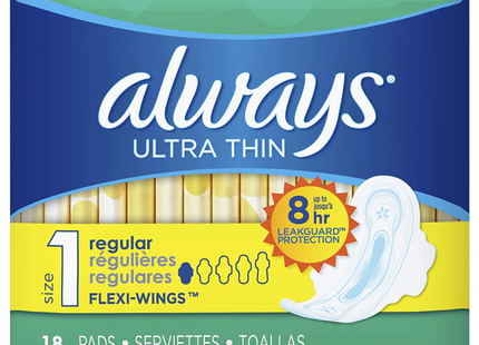 Always - Ultra Thin Pads - Regular - Size 1 | 18 Pads