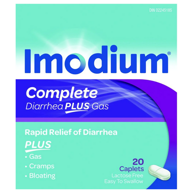 Imodium - Diarrhée complète plus gaz | 20 comprimés