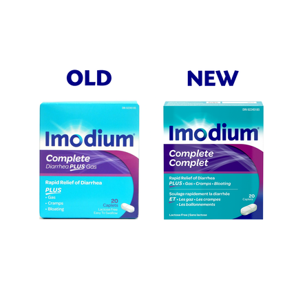 Imodium - Complete Rapid Relief of Diarrhea Plus Gas, Cramps, & Bloating | 20 Caplets