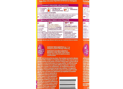 Metamucil - Thérapie multi-fibres santé - Fabriquée avec du vrai sucre 114 portions | 798g