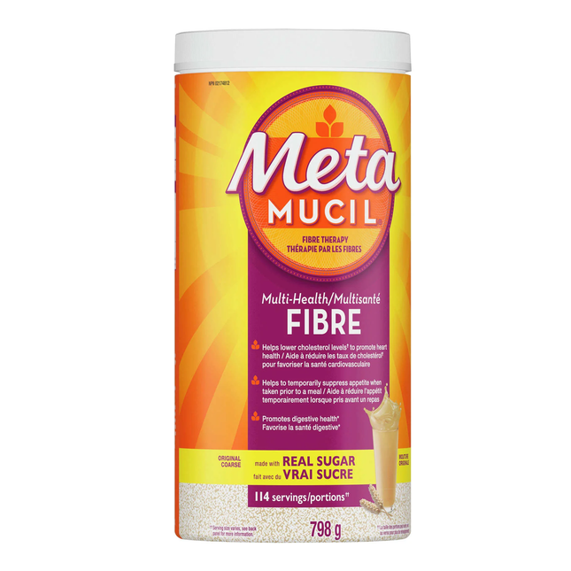 Metamucil - Thérapie multi-fibres santé - Fabriquée avec du vrai sucre 114 portions | 798g
