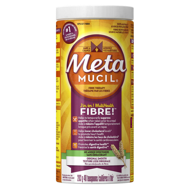 Metamucil - Poudre de fibres lisses originales Multi Health 4 en 1 | 283g
