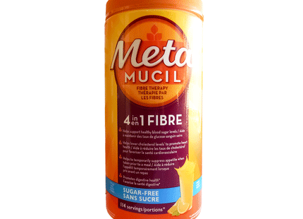 Metamucil - Fibre 4 en 1, saveur orange - Sans sucre | 114 portions