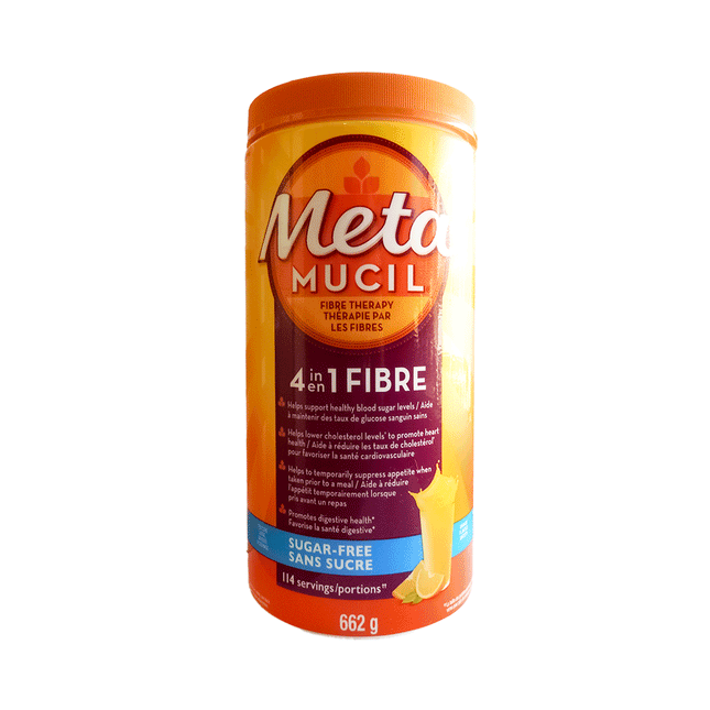 Metamucil - Fibre 4 en 1, saveur orange - Sans sucre | 114 portions