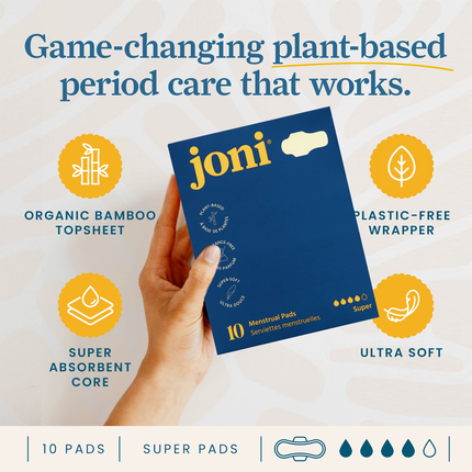 joni - Organic Bamboo Super Pads | 10 Pads