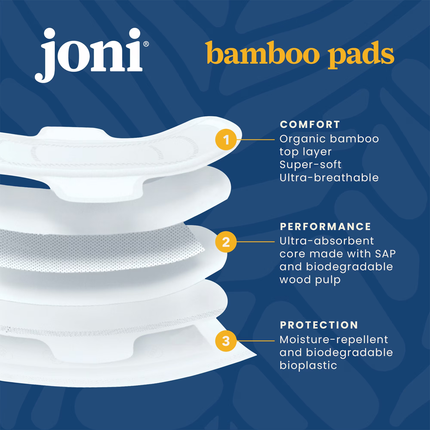 joni - Organic Bamboo Super Pads | 10 Pads