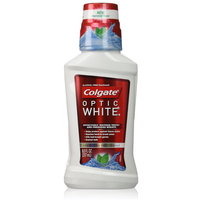 Colgate - Rince-bouche sans alcool Optic White High Impact White - Menthe fraîche glacée | 236 ml 