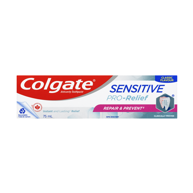 Colgate - Dentifrice au fluorure Sensitive PRO-Relief Répare & Prévient | 75 ml