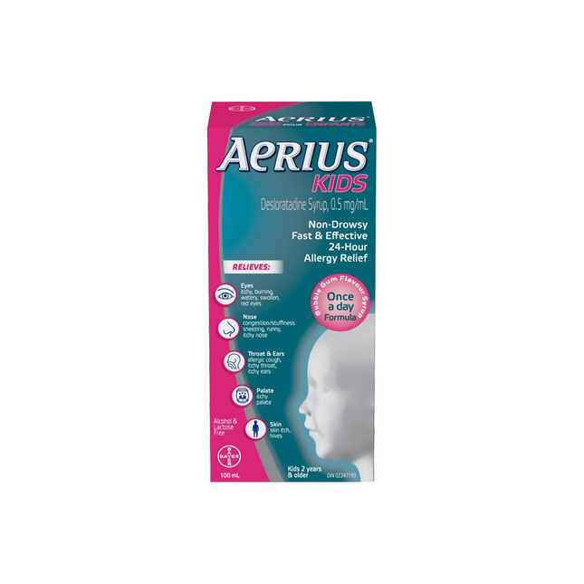 Aerius - Médecine contre les allergies pour enfants - Bubblegum | 100 ml