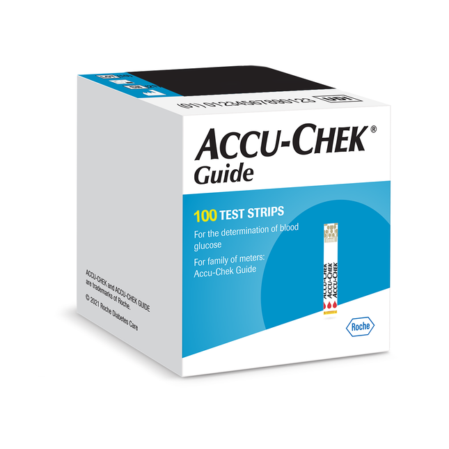 Roche - Bandelettes de test Accu-Chek Guide | 100 bandelettes de test