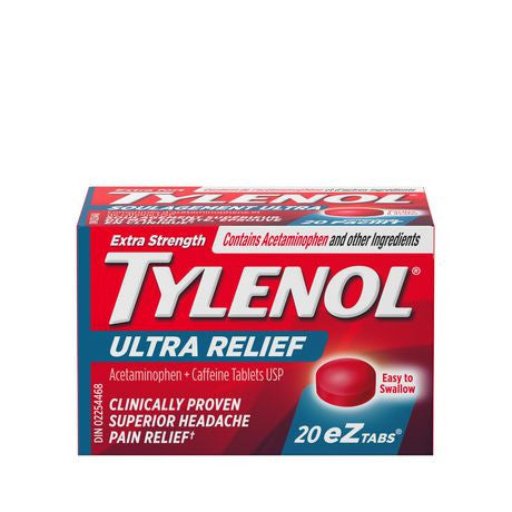 Tylenol Ultra Relief Acetaminophen 500 mg + Caffeine 65 mg  | 20 eZ tabs