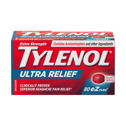 Tylenol - Acétaminophène Ultra Soulagement 500 mg + Caféine 65 mg | 80 onglets eZ 
