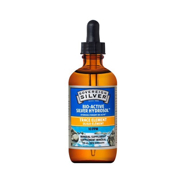 Sovereign Silver - Bio Active Silver Hydrosol Dropper, Trace Element | 118 mL