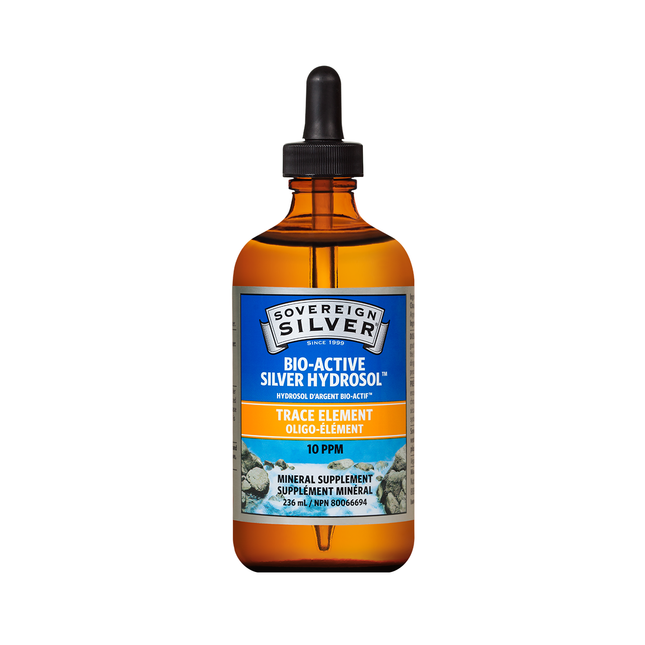 Sovereign Silver - Bio Active Silver Hydrosol Dropper, Trace Element | 236 mL
