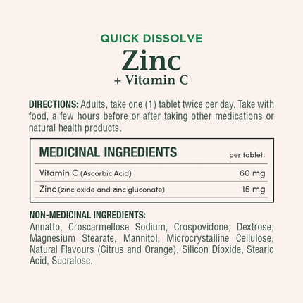 Nature's Bounty - Zinc + Vitamine C Immunité | 60 Comprimés