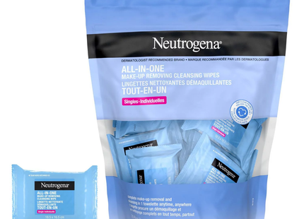 Neutrogena - All In One Make Up Removing Cleansing Wipes | 20 Single Wipes