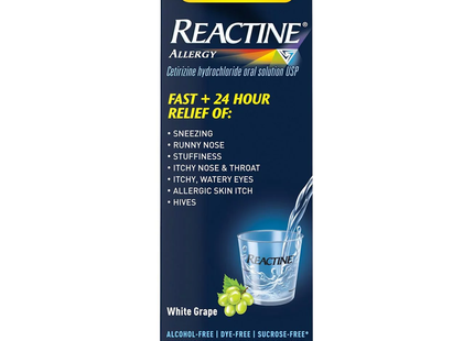 Reactine - Sirop contre les allergies rapide + 24HR - Raisin blanc | 118 ml