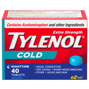 Tylenol Extra Strength Cold Nighttime Tablets | 40 Tablets