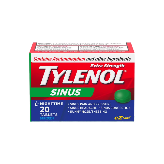 Comprimés nocturnes Tylenol extra-fort pour les sinus | 20 comprimés