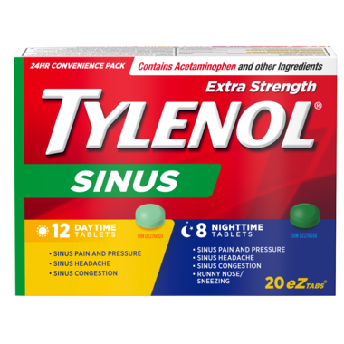 Tylenol Extra Strength Sinus Tablets | 12 Daytime + 8 Nighttime Tablets
