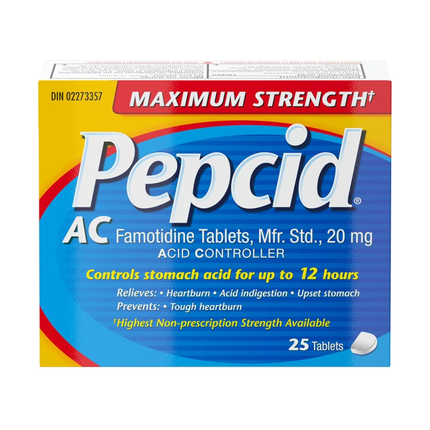 Comprimés Pepcid AC à force maximale | 25 comprimés 
