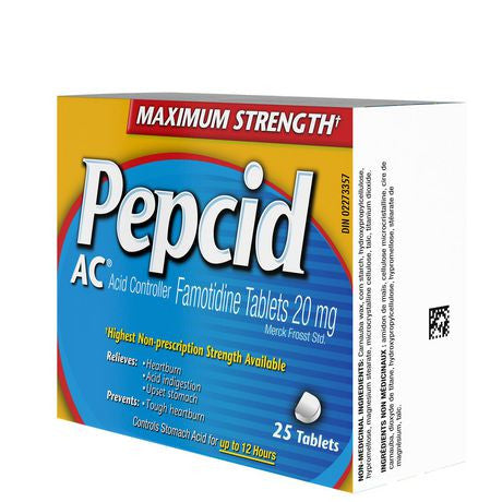 Comprimés Pepcid AC à force maximale | 25 comprimés 