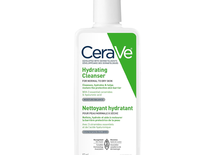 CeraVe - Nettoyant hydratant format voyage - Pour peaux sèches à normales | 87 ml