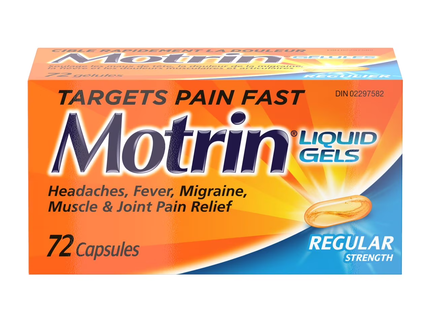 Motrin - Gélules liquides d'ibuprofène à concentration régulière - 200 mg | 72 gélules