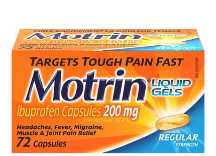 Motrin Regular Strength Ibuprofen Liquid Gels Capsules - 200 mg | 72 Capsules