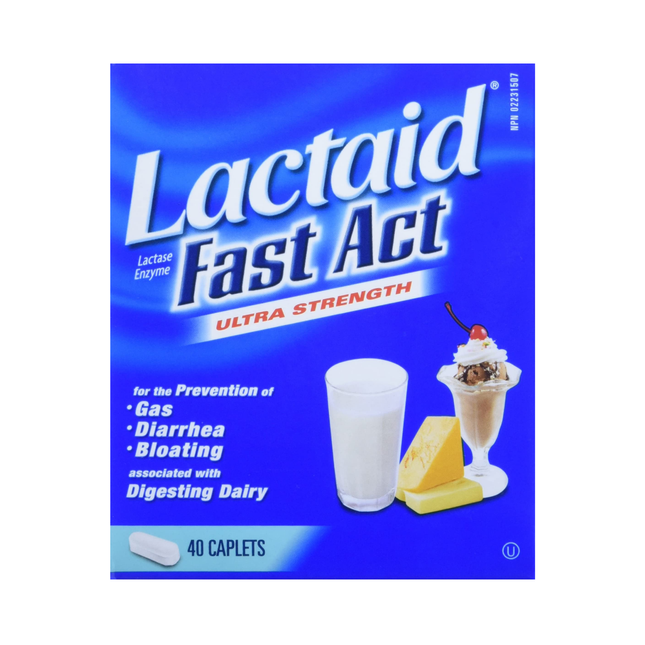 Lactaid - Enzyme lactase ultra-forte à action rapide | 40 comprimés