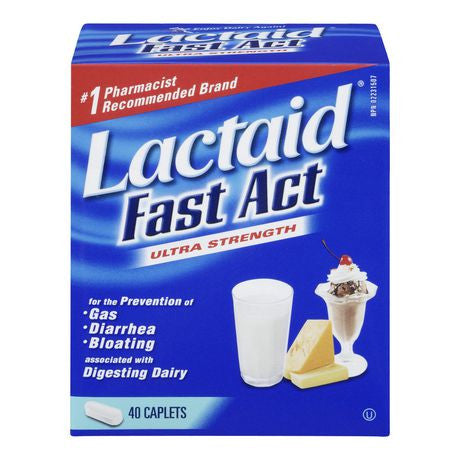 Lactaid Fast Act Enzyme lactase ultra forte | 40 comprimés