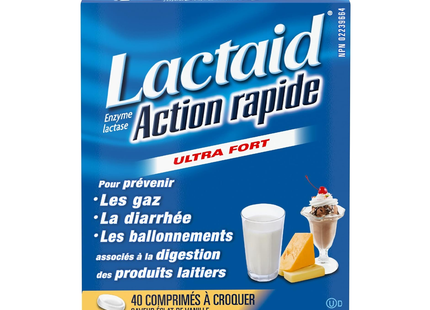 Lactaid - Fast Act Ultra Strength Lactase Enzyme, Vanilla Twist | 40 Chewable Tablets